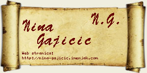 Nina Gajičić vizit kartica